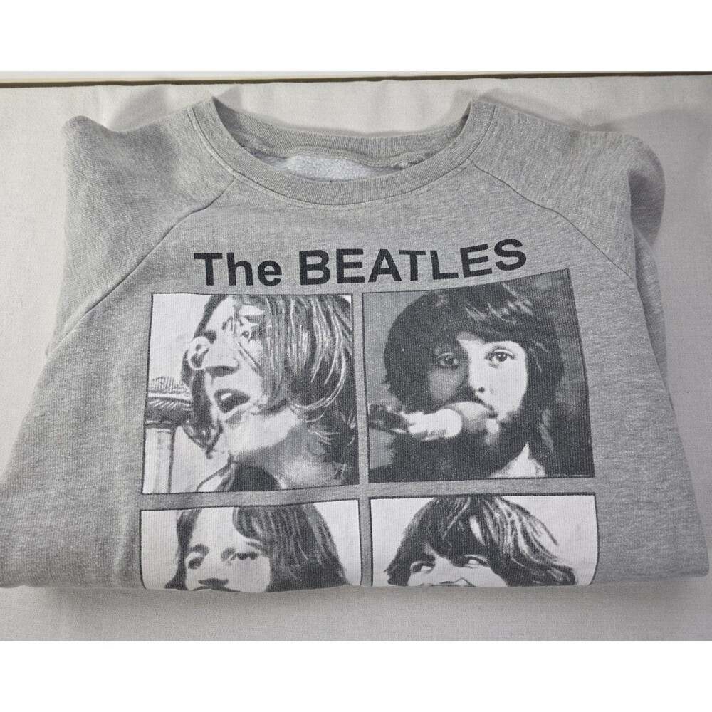 The Beatles 2013 Sweater Womens  Medium Pullover Rock Band Gray Black Sweatshirt